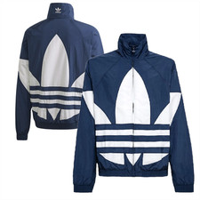 adidas Originals Men's Jacket (Size L) Blue Large Logo Zip Jacket - New