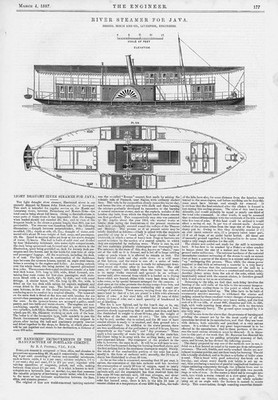 BIRKE & CO Liverpool Flussdampfer für Java Antikdruck 1887