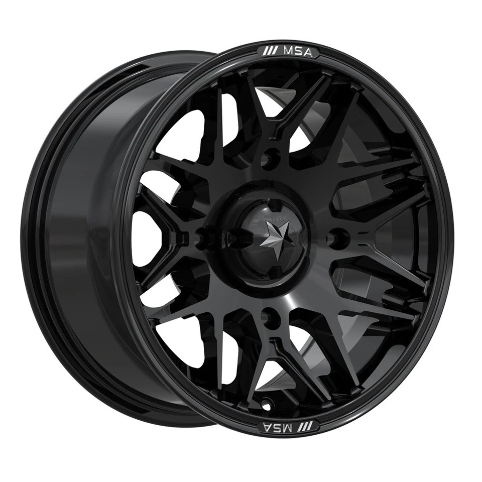 MSA Radar 14" Wheels Gloss Blk 28" Zilla Tires Suzuki KingQuad Foto 2 de 4