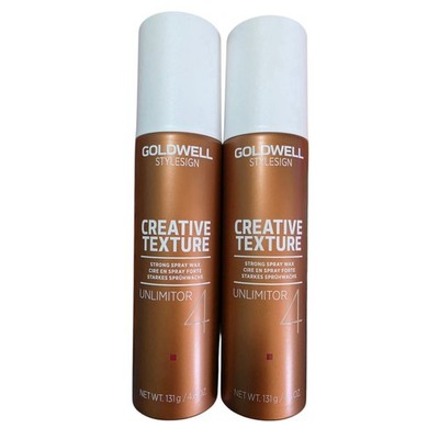 NEW 2 Pk Goldwell StyleSign 4.6oz Creative Texture Strong Spray Wax Unlimitor 4