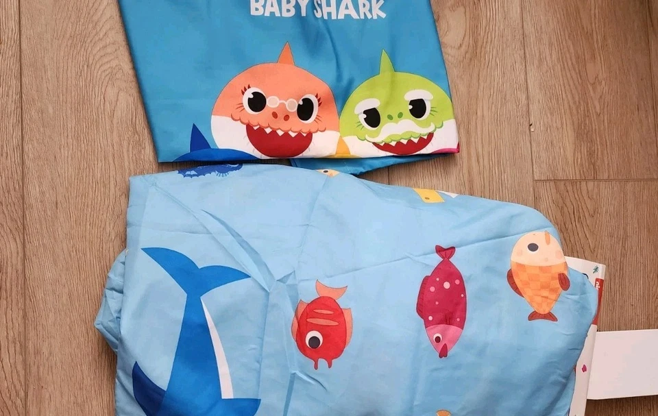 Pinkfong Baby Shark 2 Piezas, Sábana Ajustable Doble, 1 Juego de Funda de Almohada Súper Suave Nuevo Foto 2 de 2