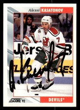 1992 Score Hockey #394 Alexei Kasatonov Signed Autograph (no COA)