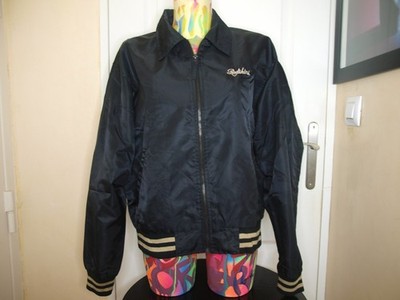 VINTAGE REDSKINS BOMBER/VARSITY SCHWARZ, GR. L/XL
