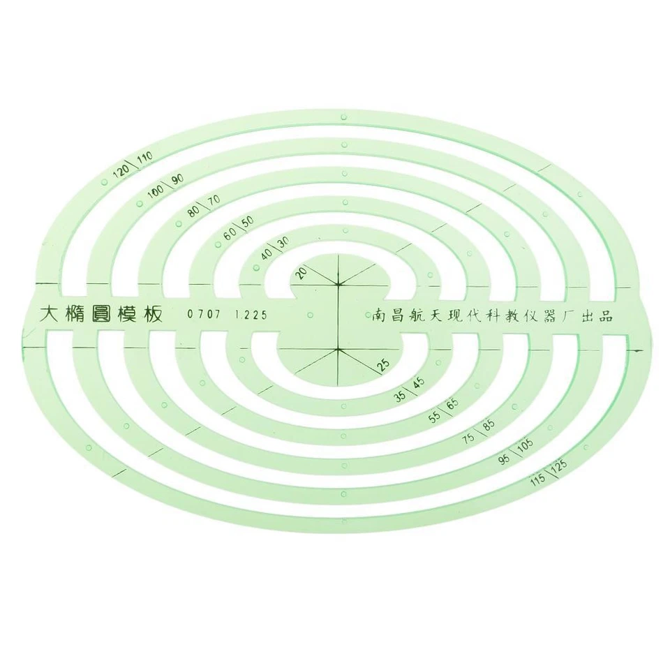 Plantillas de dibujo de plástico de 1 pieza reglas geométricas de medición grandes ovaladas Foto 4 de 4