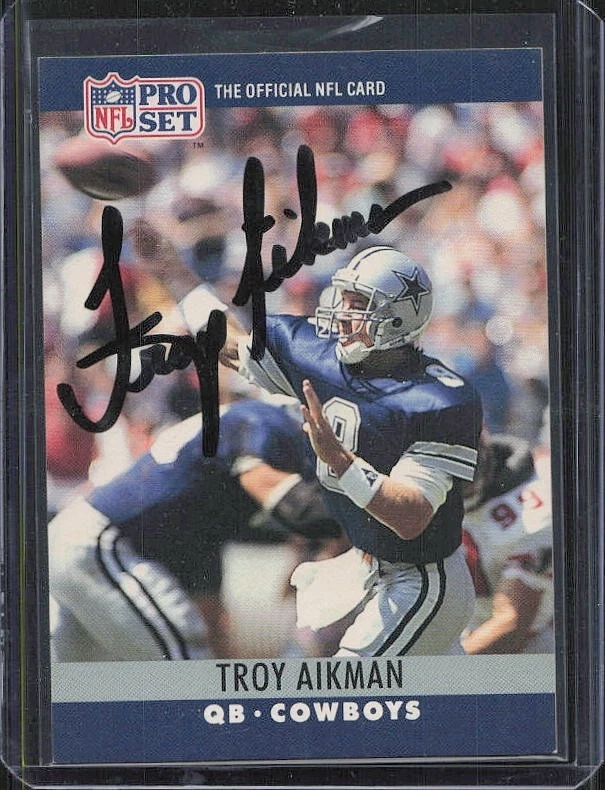 Pro Set Football Troy Aikman 1990 Season Sports Trading Cards