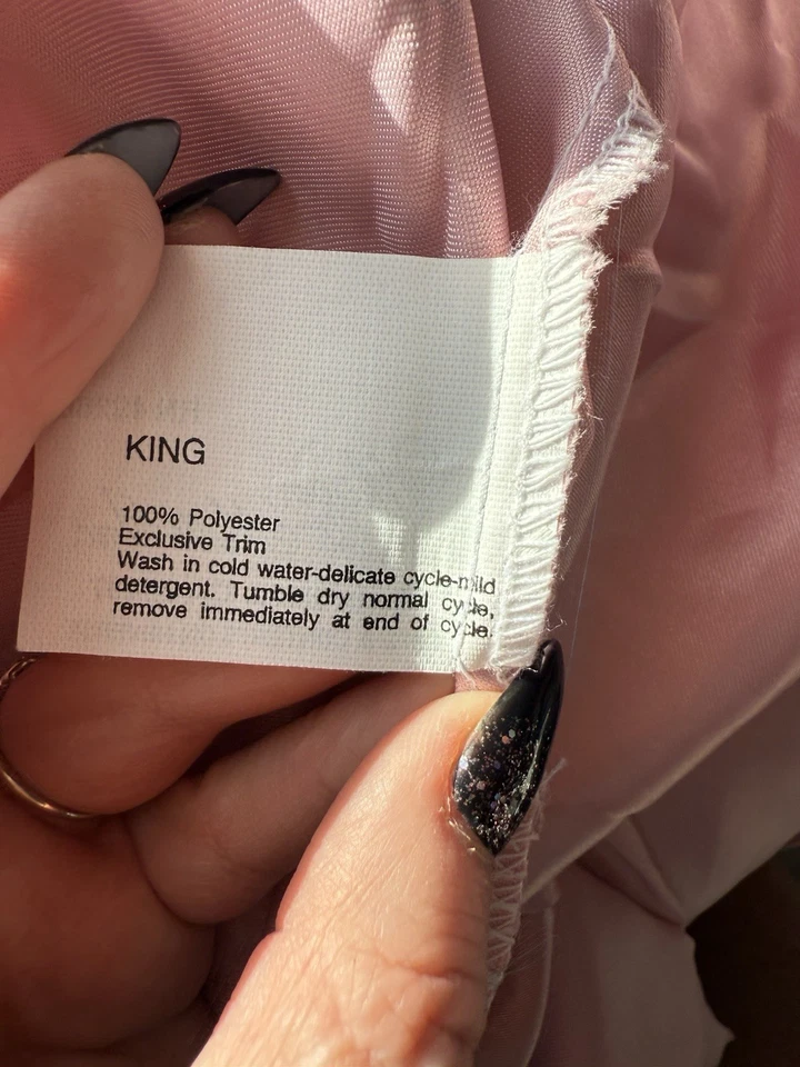 King Pink Satin Feel Fitted & Flat Sheets 100% Polyester Whisper soft Mills Inc - Image 4 of 4