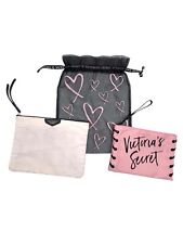 Victoria  s Secret Sheer Embroidered Lingerie Bag  2 Cosmetic Bags EUC