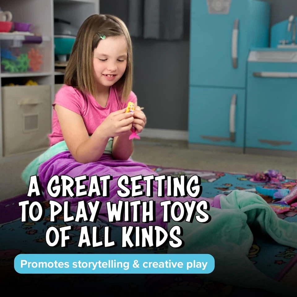 Mermaid Kingdom Activity Rugs for Kids - Extra Thick Non-Slip - 66 x 40 Inches - Image 2 of 4