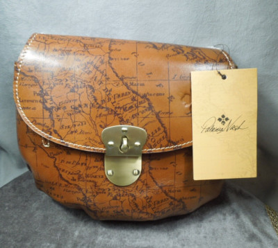 NWT Patricia Nash Signature Map #S1449318 Riot Rust Saddle Medium Shoulder Bag