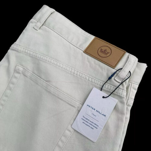 Peter Millar Ultimate Sateen Sz 40x34 Trousers 5 Pocket Pants Beige $170