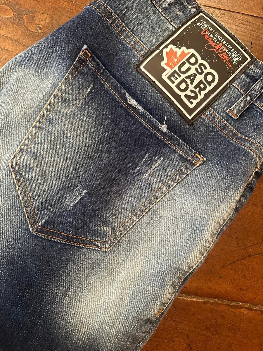 Dsquared2, blue cotton+elastane denim jeans faded blue size 54 IT