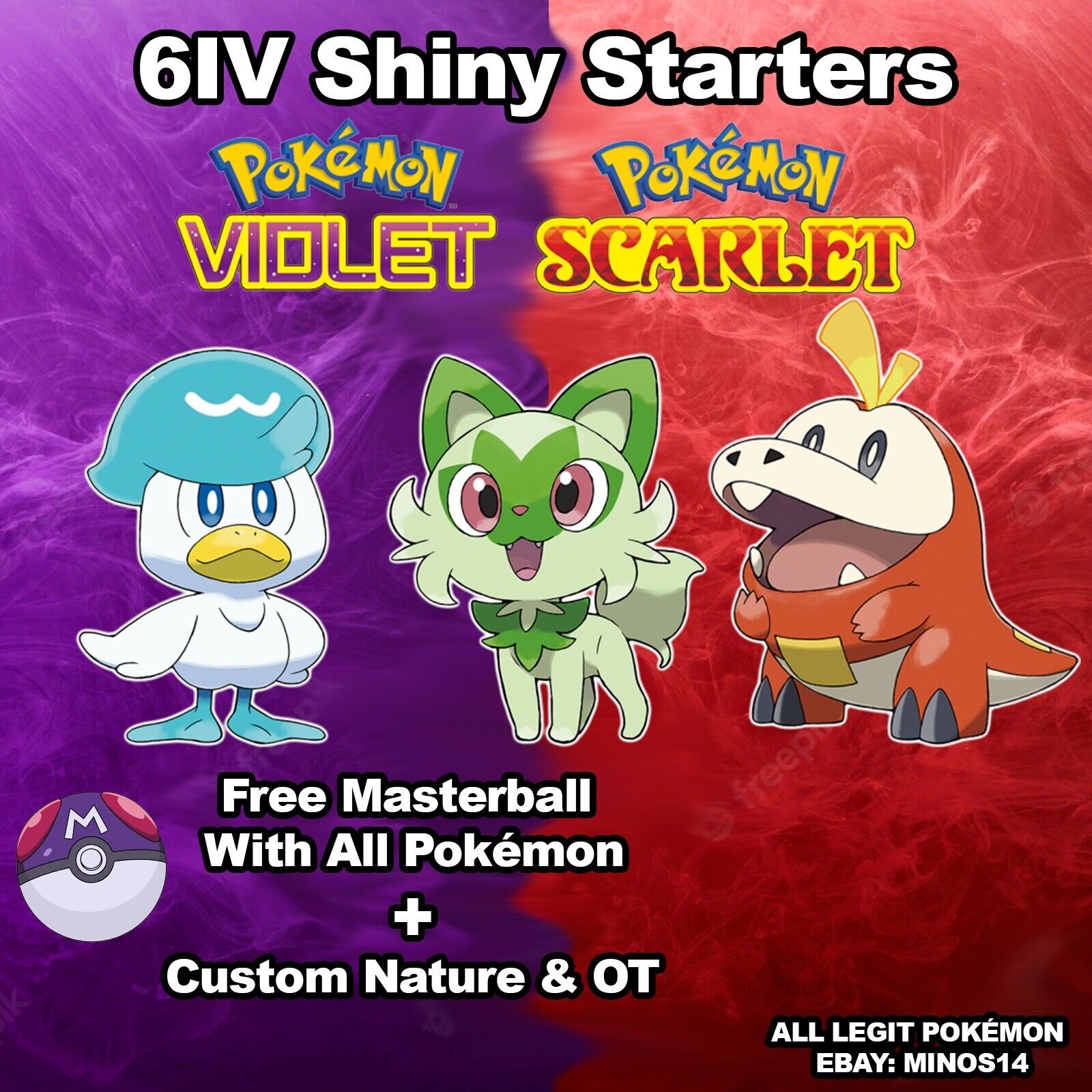 Pokemon Sword&shield // Shiny 6IV STARTERS BUNDLE 6 (Instant Download) 