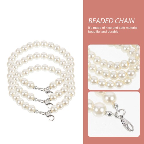 3 Pcs Pearl Chain Mobile Phone Case Lanyard Beaded Cell Charm Strap - Photo 9 sur 12