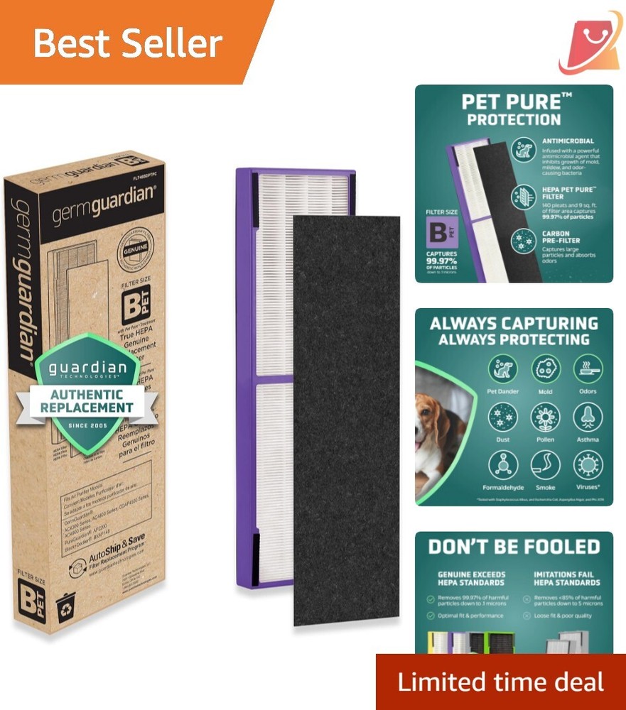 99.97% Allergen Air Purifier Filter with Pet Pure Treatment