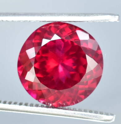 18x18 MM Natural Mozambique Blood Red Ruby Round Loose Gemstone GIT Certified