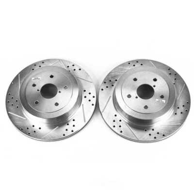 Disc Brake Rotor Set-Rear Drilled, Slotted and Zinc Plated Brake Rotor Pair