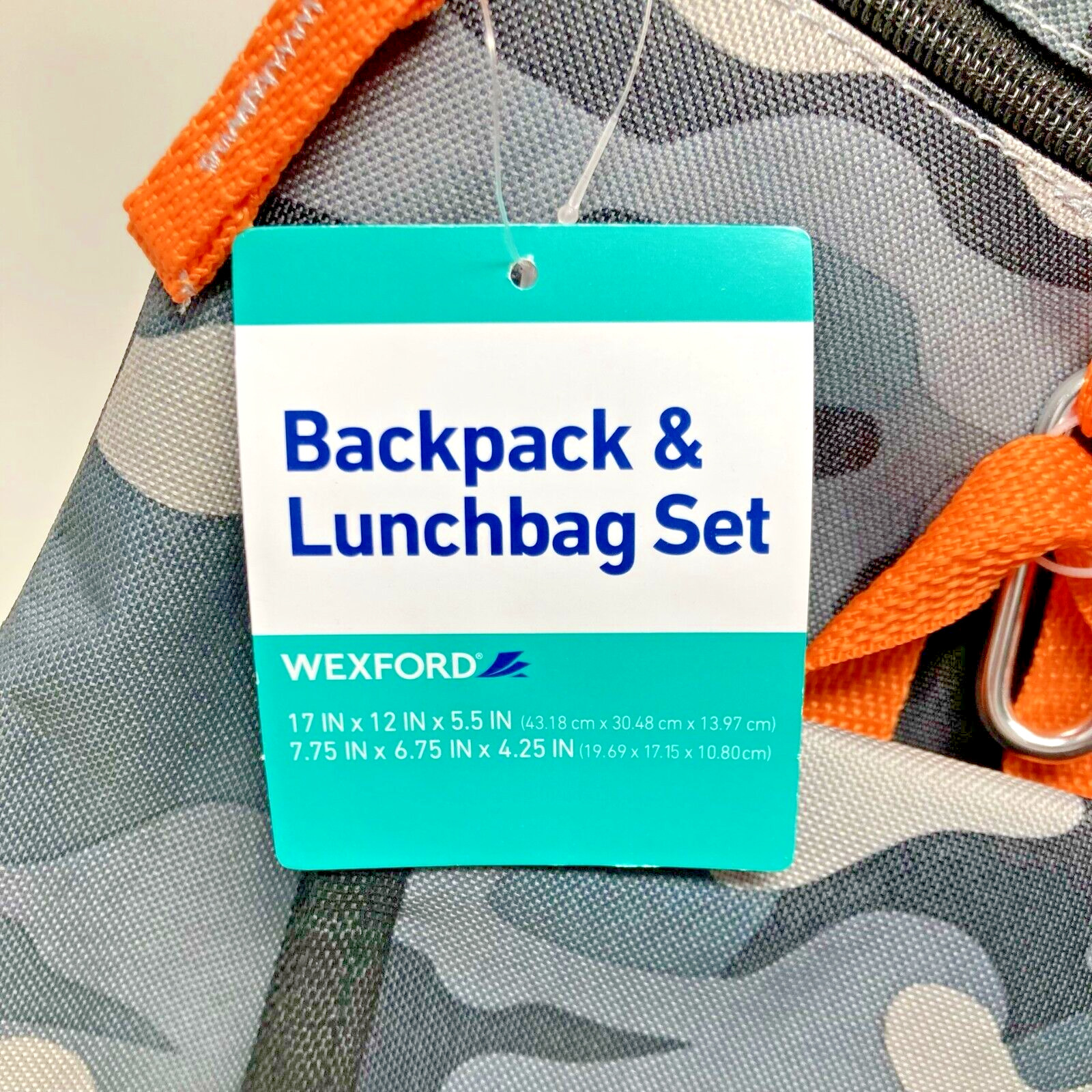 Urban Camo School Backpack and Lunch Bag Set by Wexford New With Tags