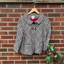 Allison Taylor White Black and Red Houndstooth Pattern 2 Button Jacket