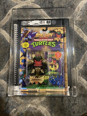 TMNT SHOGUN RAPHAEL  GOLD ARMOR  ACTION FIGURE GRADED AFA 80 NM NO CASE CRACKS