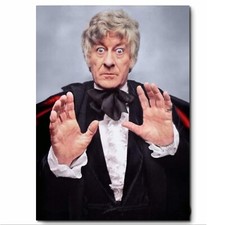 Jon Pertwee Late Great Third Doctor Dr Who Artwork Printed on Metal Sign