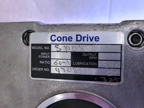 Reductor de velocidad ángulo recto CONO DRIVE B041160-WAQTA relación 60:1 56C ¡NUEVO! - Imagen 9 de 10