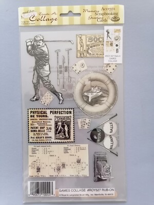 Create-a-Collage GAMES Rub-On Transfers ROY-527, Sheet 14cmx24cm (5.5x9.5'')