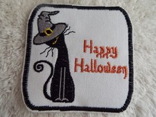 Happy Halloween Cat 3-5/8" Embroidery Iron-on Patch E17 