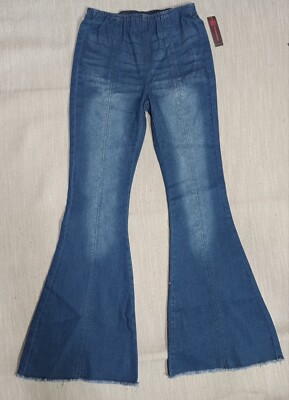 No Boundaries Junior Sz Small (3-5) Pull-On Flare High Rise Elastic Band W25 L29