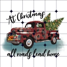 Sublimation Print Christmas Old Truck Ready to Press Heat Transfer