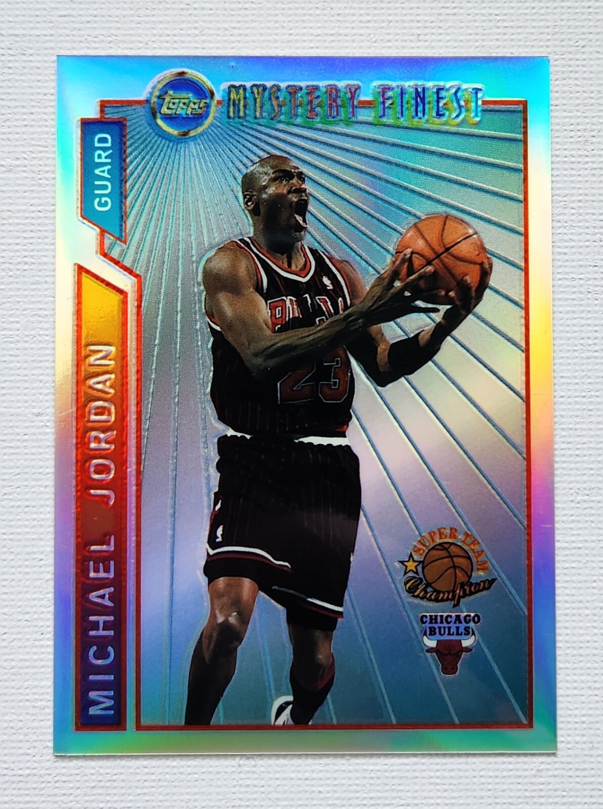 Michael Jordan 1996 Topps #M14 Mystery Finest Bordered - Refractor 