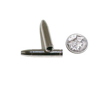 TWO 1 1/4 INCH SILVER COLOR BULLET BOLO TIPS CF494/112224