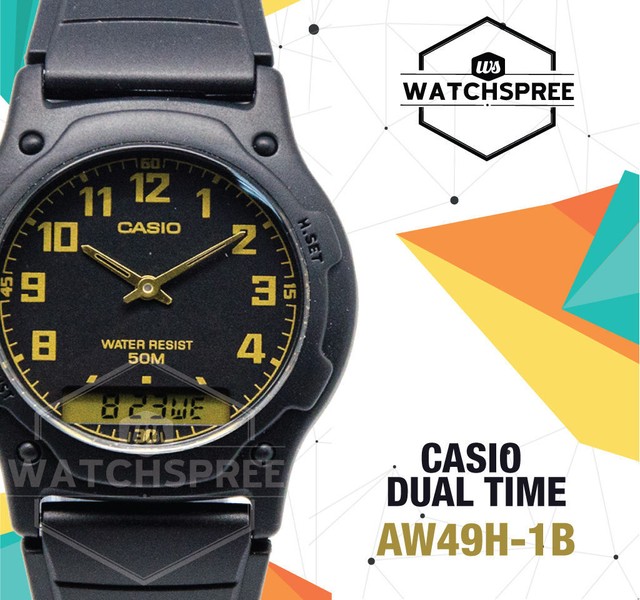 Casio Analog Digital Dual Time Watch AW49H-1B for sale online | eBay