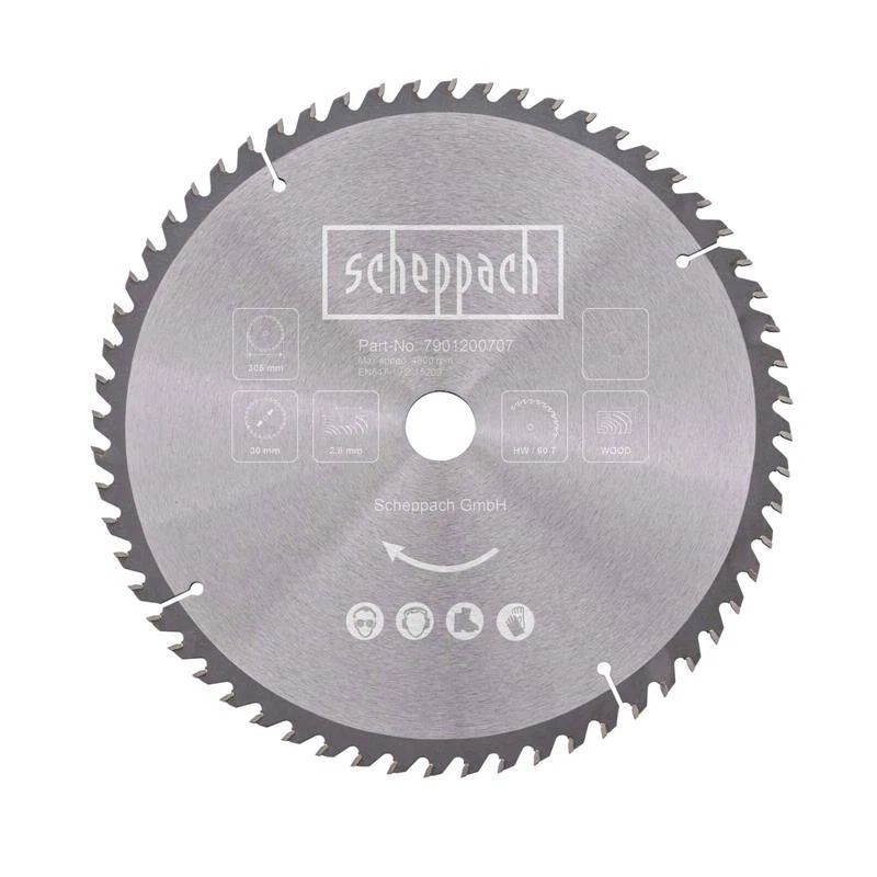 Scheppach HW Sägeblatt 305x30x30mm 60Z Hartmetall Kreissägeblatt für Kappsägen