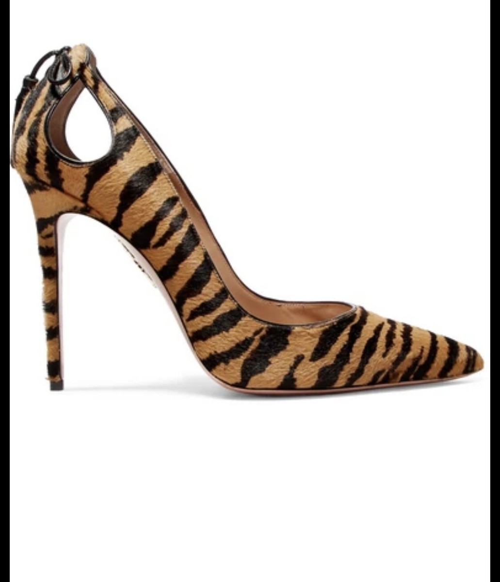 aquazzura forever marilyn Calf Hair cut out tassels heels shoes Eu 40,5 Uk  7,5