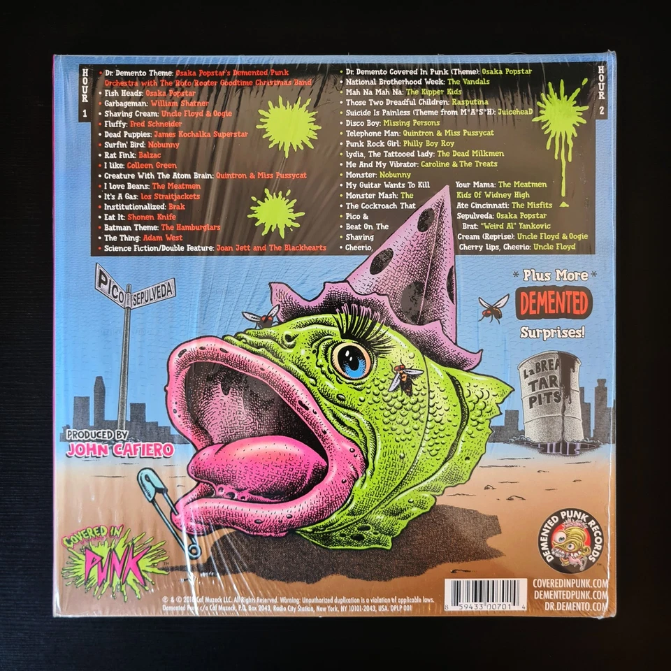 Dr DEMENTO - COVERED IN PUNK Limited Edition GREEN PINK YELLOW 3x Vinyl LP US - Image 3 of 4