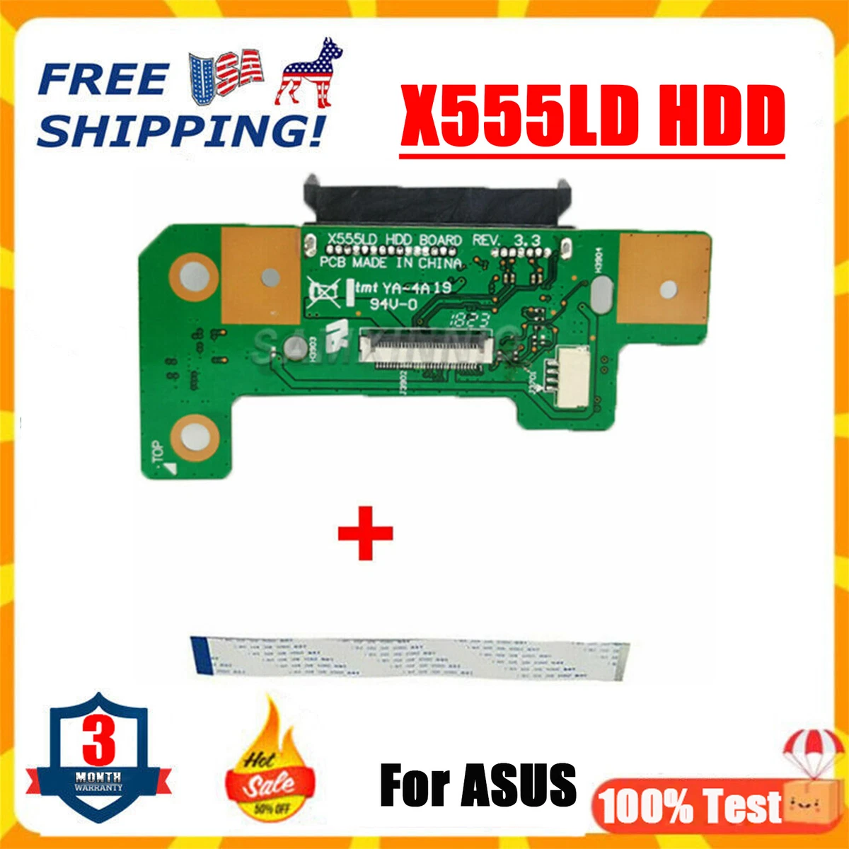 X555LD REV 3.3 3.6 Hard Drive HDD BOARD For ASUS X555L X555LJ