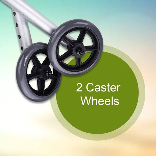 Walker Wheel Set Convert Traditional Walker to Rolling Walker with 5 Inch Wheels - Picture 4 of 9