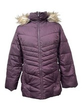 Calvin Klein Womens Puffer Jacket Purple Size Large L (b778)