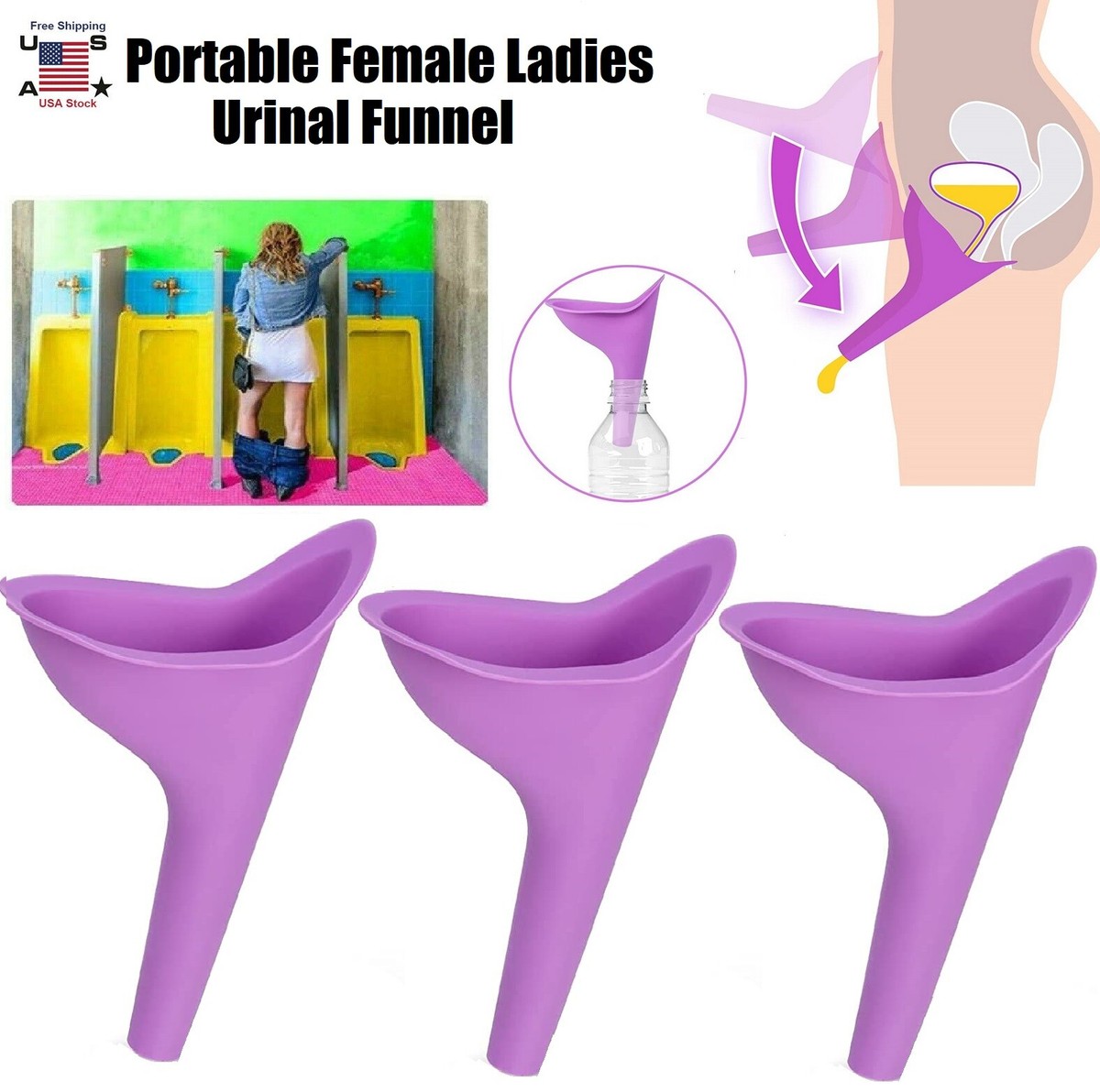 Pisse Debout Femme Jetable Urinoirs Jetables 12 X 700ml U2013 Toilettes Portables, Idéals Camping, Voyages, Embouteillages Urinoir Femme Portable