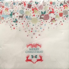 2 X Christmas Pattern Single Paper Napkins - Ideal for Art Decoupage 109