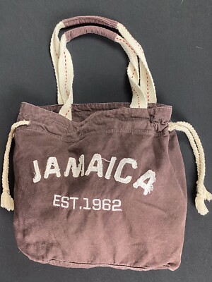 Jamaica Brown Canvas Cargo HandBag Established 1962 Purse Tote Shoulder Bag