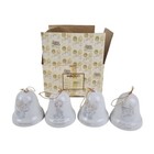 🚨 Precious Moments 25143 Hanging Bell Set/4 Christmas Porcelain Angel Ornaments
