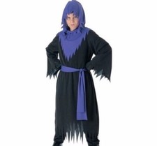 PURPLE HORROR ROBE w/HOOD CHILD HALLOWEEN COSTUME SIZE MEDIUM 8-10