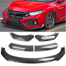 For Honda Civic Hatchback Carbon Fiber Style Front Bumper Splitter Spoiler Body