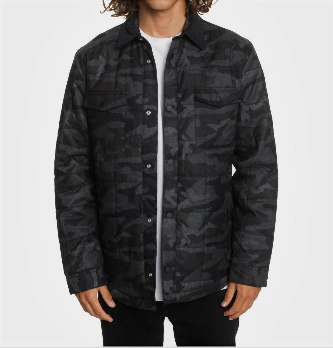 QUIKSILVER Men's BROKEN NOSE Quilted Overshirt KZE6 Medium NWT