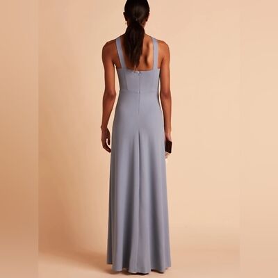 NWT Birdy Grey Dress GENE DRESS CREPE DUSTY BLUE Large Formal Wedding  Bridesmaid