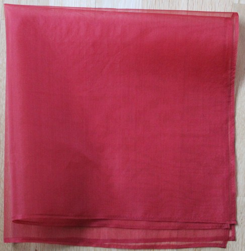 Silk organza chifon rose pink scarf neckerchief 27"square. Hand made in England. - Picture 4 of 6