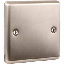 Brushed Stainless Steel Brushed Chrome Sockets and Switched USB White Insert