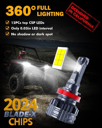 AUXBEAM H11 110W 24000LM CANBUS LED Headlight Low Beam Bulbs Super Bright 6500K - Picture 5 of 12
