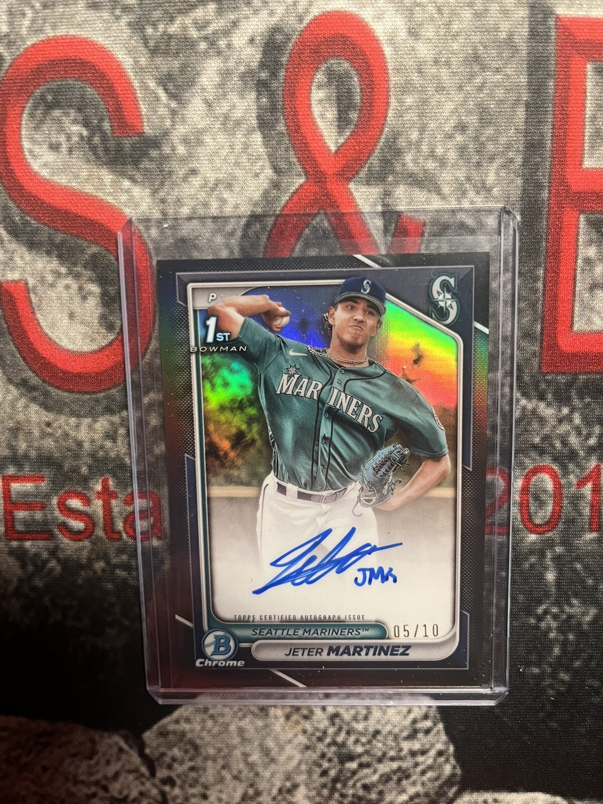 2024 Bowman Chrome Jeter Martinez 1st Auto Black Refractor #/10 SSP Mariners